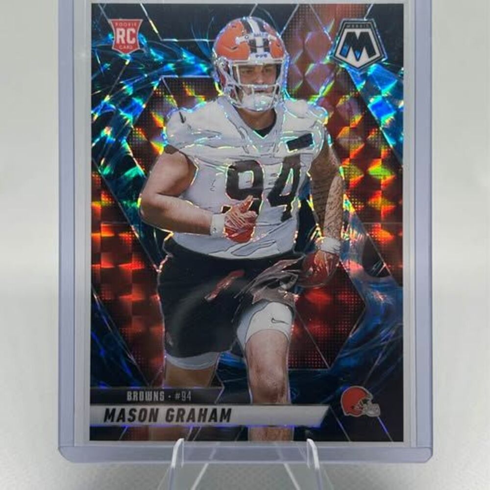 2025 Mosaic Football MASON GRAHAM RC GENESIS Prizm SSP Ultra Rare Case Hit